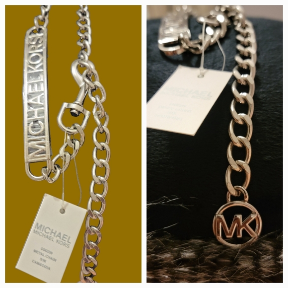 NEW MICHAEL Michael Kors Silver Chain Belt main image 9